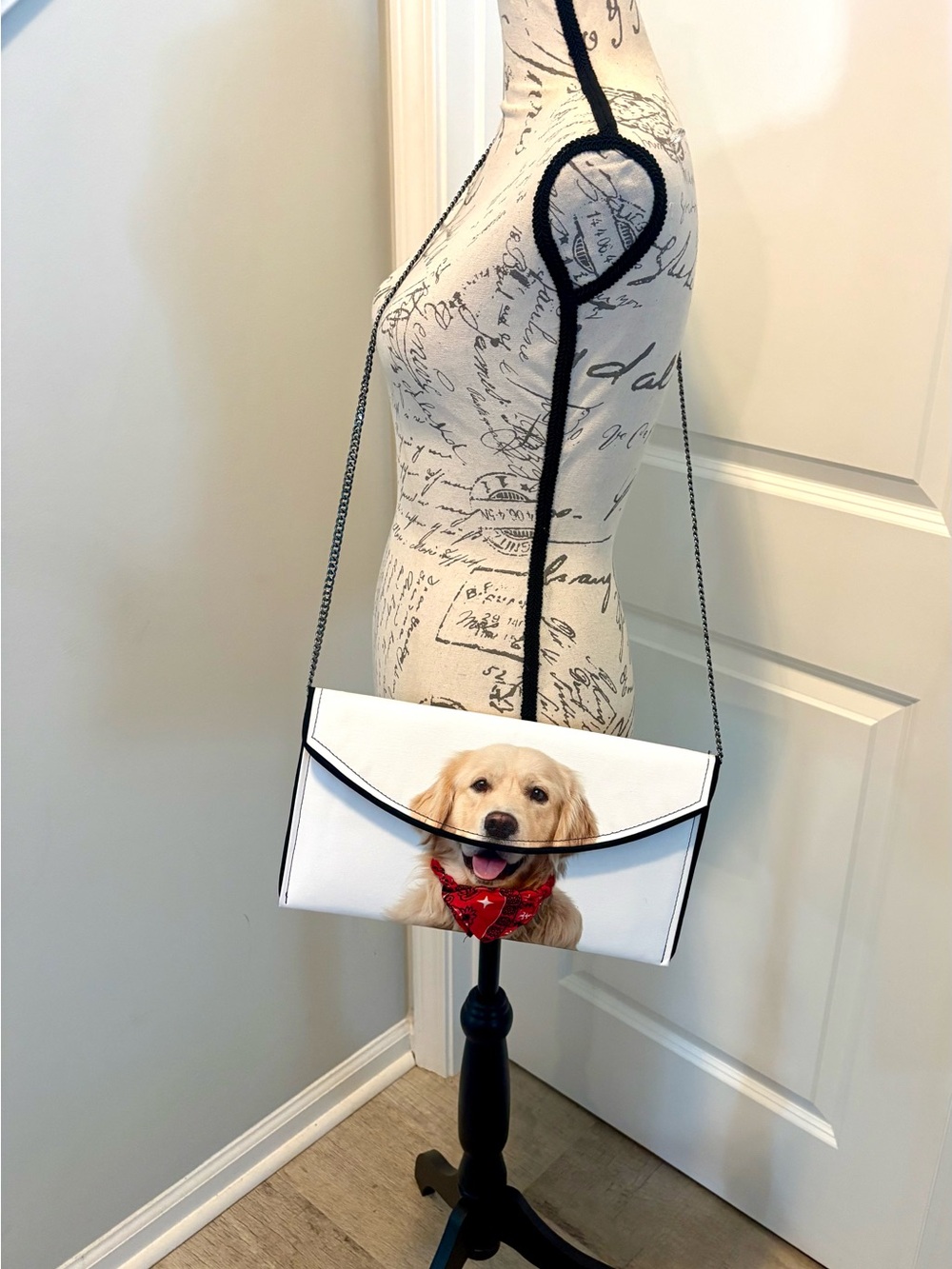 NWOT, Ken Stetson Golden Retriever Dog Clutch/Crossbody Bag - Picture 15 of 15